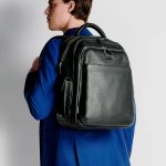Piquadro Modus zaino 3 scomparti porta pc 15" in pelle nero pelle