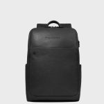 Piquadro Black Square zaino porta pc 14" con cavo antifurto in pelle