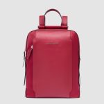 Zaino Donna Piquadro Porta Computer 14 In Pelle e Tessuto Lyra Rosso a 220.00