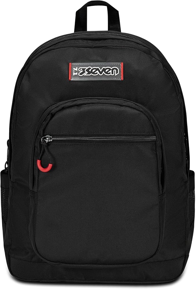 seven-zaino-633sof-1.jpg Seven Zaino Scuola Freethink, Nero, Unisex, Zaino Doppio Scomparto Con Supporto USB, Tasca Porta PC o Tablet e Tasca Porta Borraccia, Zaino Medie e Superiori : Amazon.it: Moda - immagine 1