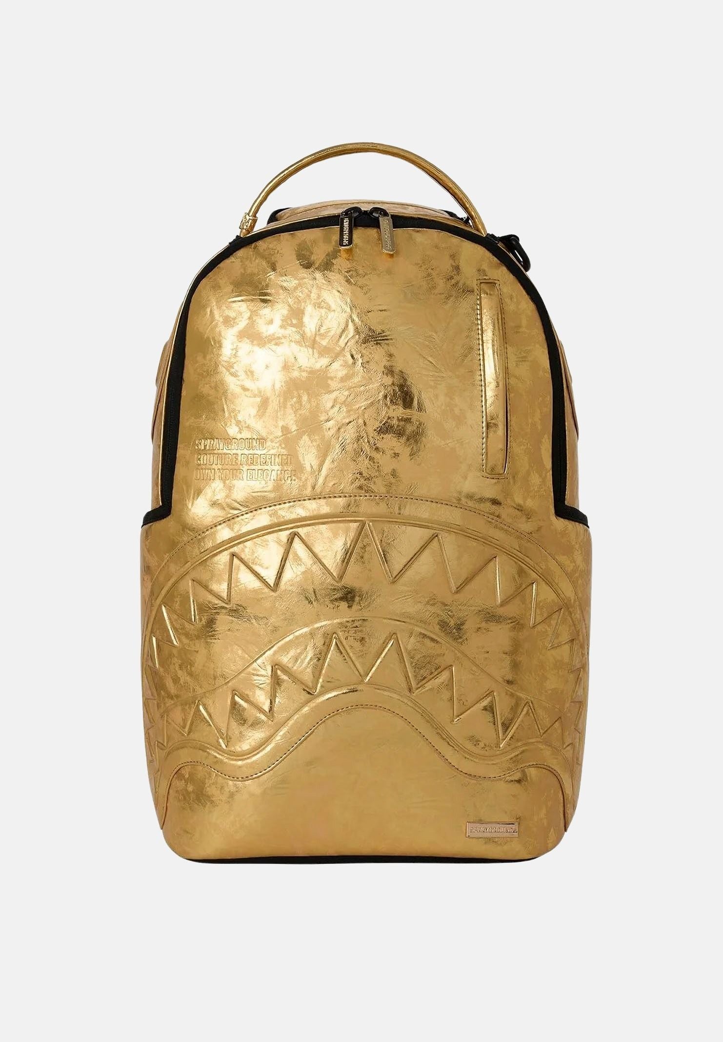 sprayground-zaino-841ahc-1.jpg SPRAYGROUND Zaino SHARK CENTRAL golden age oro per uomo, donna e con finitura metallizzata UNI - immagine 1