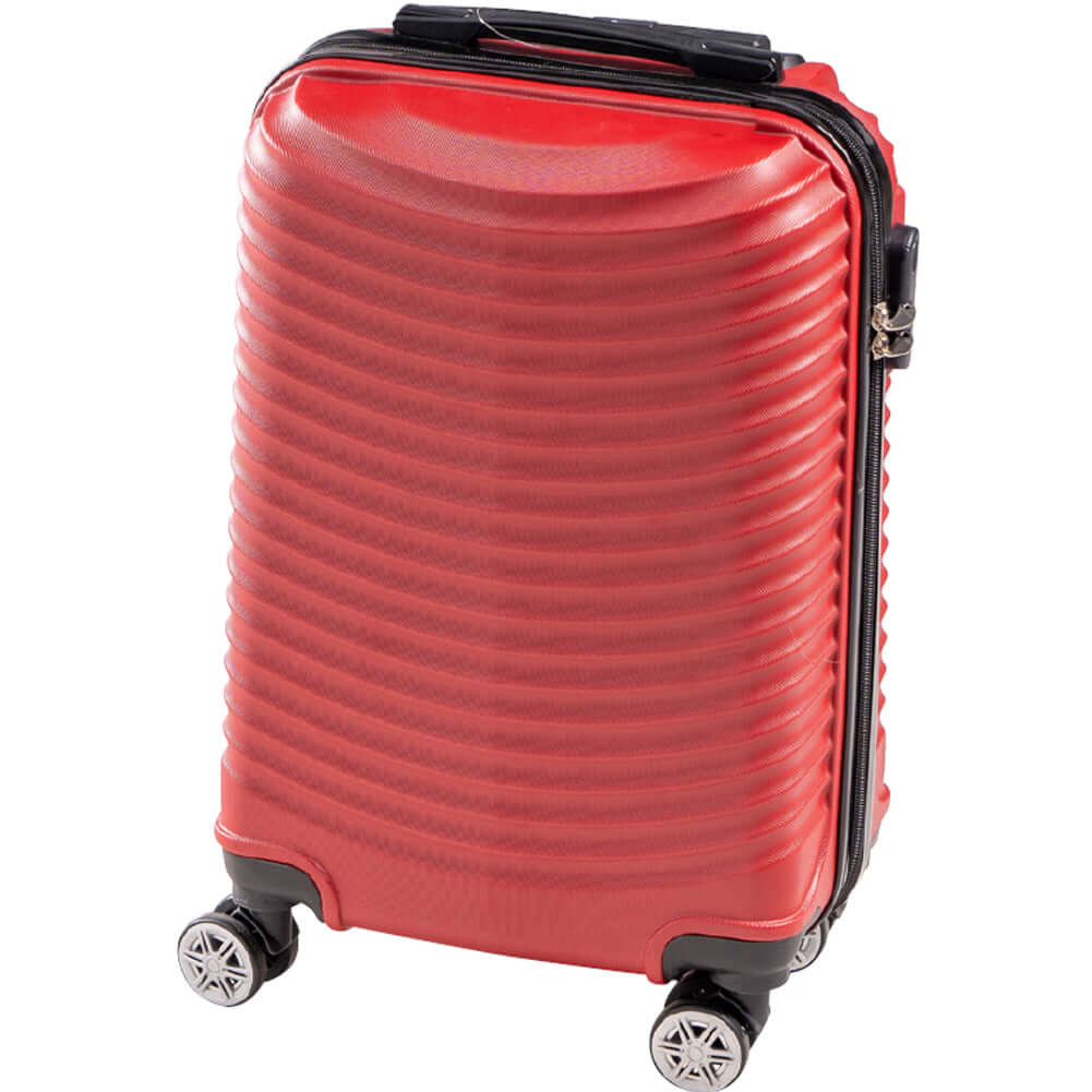 trolley-bagaglio-a-mano-040wrt-1.jpg Trolley Cabina Rigido Bagaglio a Mano Rosso con Maniglia Telescopica 33.5x22x55cm - immagine 1