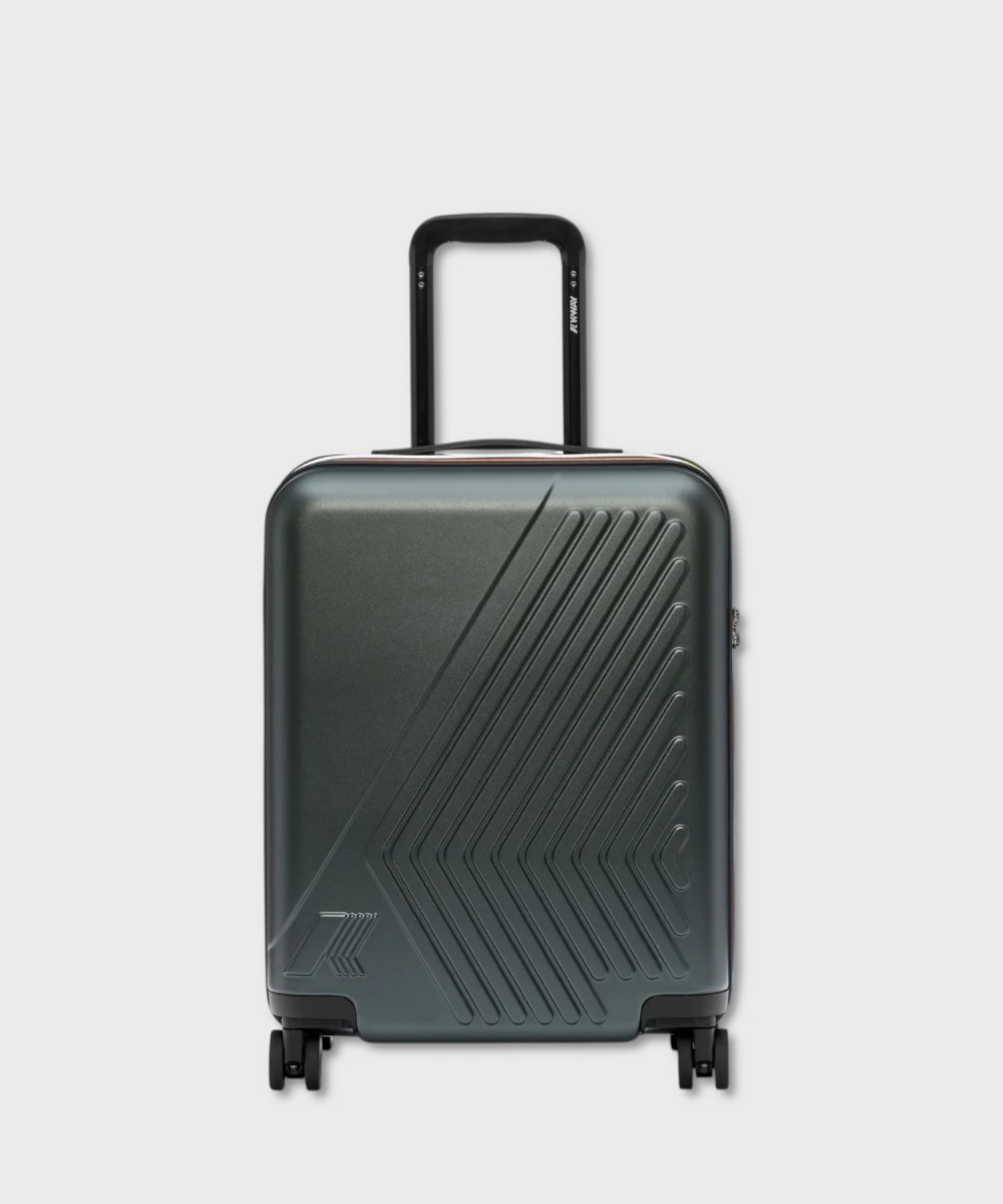 trolley-bagaglio-a-mano-175tgz-1.jpg Kway Eudoxie Logo trolley bagaglio a mano da cabina 55 cm green - immagine 1