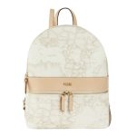 Alviero Martini Prima Classe Zainetto Donna in pelle naturale e tessuto goffrato Geo White | Studioarch.com