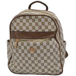 Zaino donna firmato coveri beige marrone con fantasia monogramma cerniere dorate bretelle tracolla loggate donna zaini COVERI ACTIVE | MaluShoes