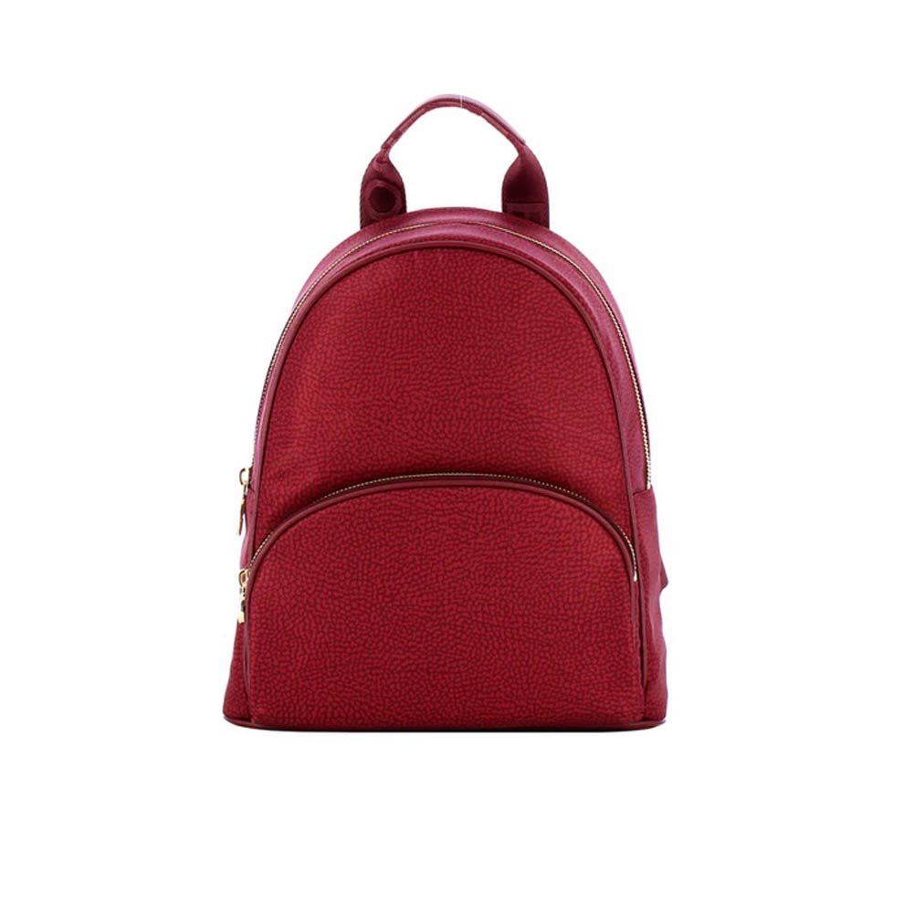 zaino-borbonese-443jsp-1.jpg Borsa donna zainetto chiusura zip stondato con tasca anteriore Borbonese Merlot - immagine 1