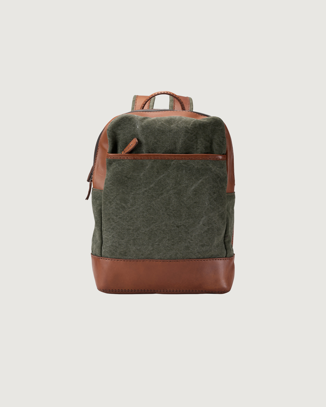 zaino-da-lavoro-434czv-1.jpg Zaino da Lavoro in Olona verde e Vacchetta color Cuoio - immagine 1