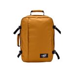 Zaino arancione da viaggio 36L con zip e cinghie di compressione