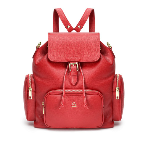 zaino-donna-469pvu-1.jpg FEDERICA Zaino donna in pelle con spallacci regolabili e tasche esterne - immagine 1