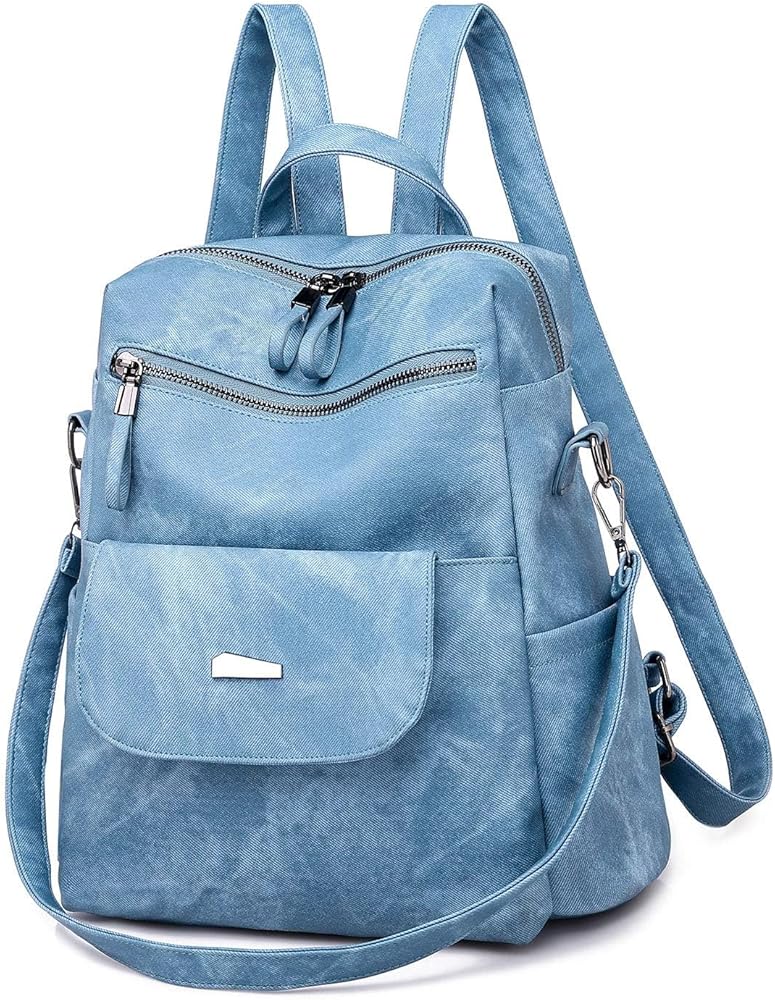 zaino-donna-657qwh-1.jpg UBAYMAX Zaino Donna Casual alla Moda, Borsa Zainetto Blu in PU Pelle, Daypack Multifunzione per Scuola/Lavoro/Viaggio/Shopping/Uso Quotidiano, Zaino ... - immagine 1