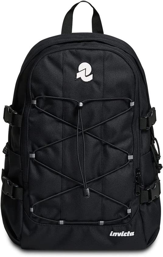 zaino-invicta-678lyg-1.jpg Zaino scuola Invict Act Invicta Backpack, Jet Black 31 x 47 x 19 cm Invicta Cartoleria e scuola | IBS - immagine 1