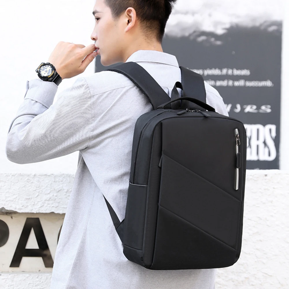 zaino-lavoro-uomo-381kui.webp Zaino da lavoro impermeabile da uomo zaino elegante da uomo multifunzione Design riflettente zaini neri borsa posteriore con ricarica Usb AliExpress 1524 - immagine 1