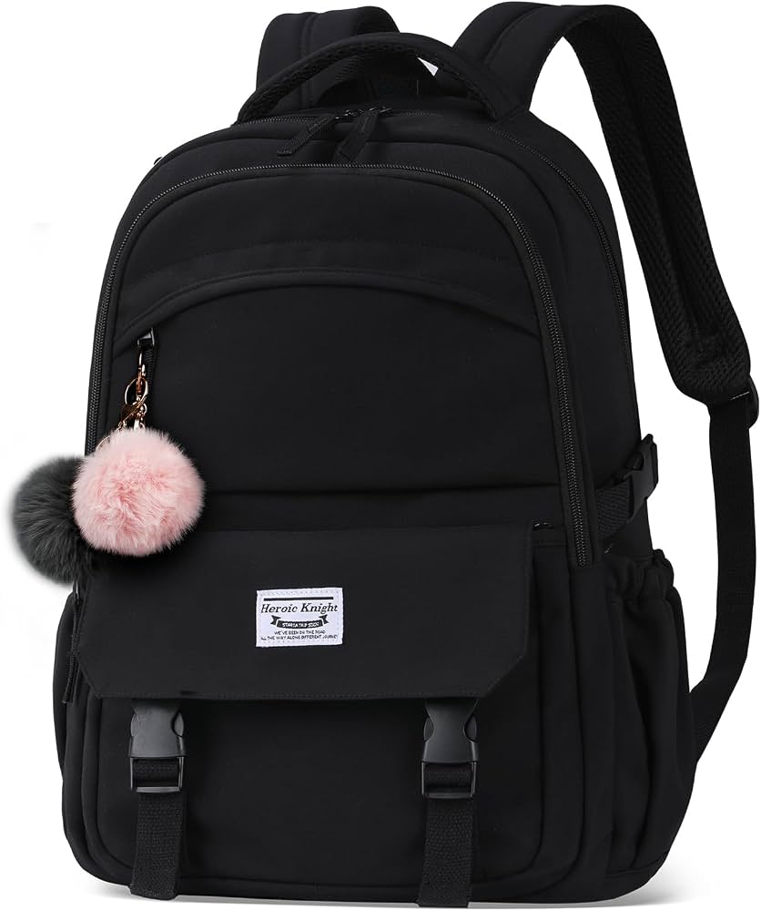 zaino-nero-785hqh-1.jpg HEROIC KNIGHT Zaino Casual Università Cartelle Scuola | Superiore Media Porta PC 15.6 Pollici Zainetto Uomo Ragazzo Borsa per Viaggio Lavoro (Nero) : ... - immagine 1