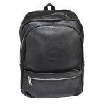 Zaino nero uomo borsa medio rettangolare 13 pollici laptop portatile pu pelle con zip backpack casual elegante uomo zaini Malu Shoes | MaluShoes