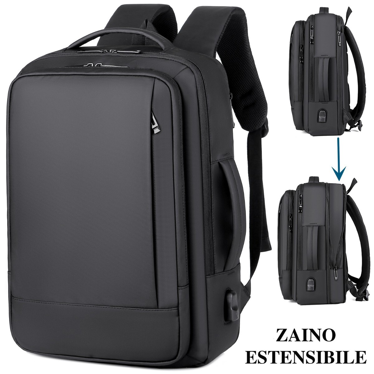 zaino-pc-915mav-1.jpg Zaino da Viaggio Estensibile per Uomo Porta PC Borsa Valigia Scuola Lavoro Z28N - immagine 1