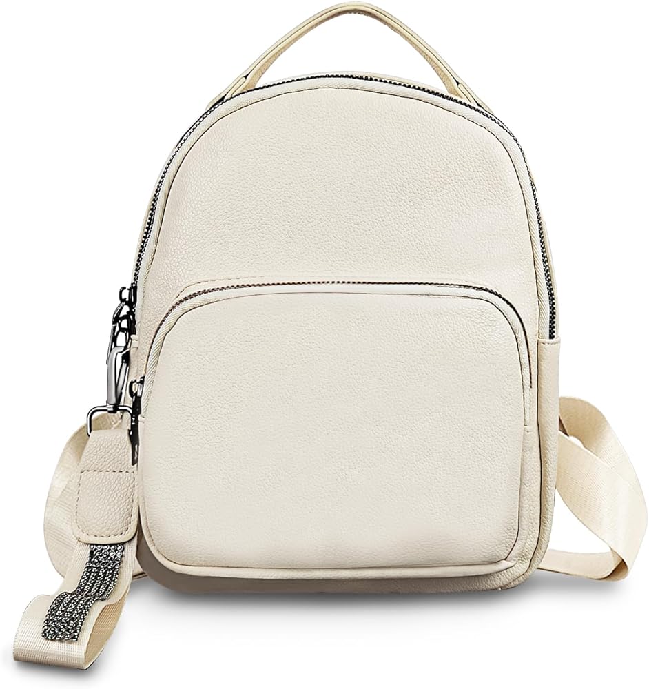 zaino-per-donna-993yze-1.jpg WisePoint Zaino Donna, PU Cuoio Zaino Borsa Zaino Piccolo per Donne e Ragazze, Elegante Zainetto Donna per Shopping, Viaggi, Camminare (Beige) : ... - immagine 1