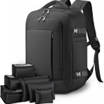Lekespring Zaino Ryanair 40x20x25 Zaino da Viaggio Aereo Bagaglio a Mano per Donne e Uomini, Bagaglio a Mano 40x30x20 Ryanair, Borsa Cabina con 6 Sacchetti Organizzatori per Scuola D'affari Casual :