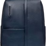 PIQUADRO Zaino Porta PC 15,6" in Pelle Uomo Blu | Aggancio per Trolley, Spallacci imbottiti, Vani organizzati, Elegante e Professionale, ...