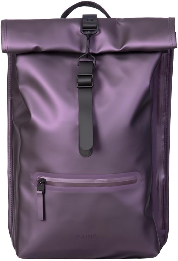 zaino-rains-103fjw-1.jpg RAINS Zaino Rolltop Unisex, Lilla, M, Casual : Amazon.it: Sport e tempo libero - immagine 1