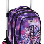 Seven Trolley Scuola Tyre Maxi Ruote, Viola Fucsia, Bubble Street, 3 in 1, Triplo Uso, Zaino Con Carrello Sganciabile e Crossover System, Zaino Scuola Viaggio, Bambina Ragazza : Amazon.it: Moda