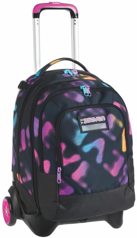 zaino-seven-trolley-382opr-1.jpg Zaino scuola Trolley Jack 2wd Detach Seven Melt Girl, Jet Black, 47 lt 33 x 52 x 31 cm Seven Cartoleria e scuola | IBS - immagine 1