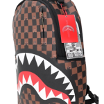 Sprayground Brown Shark In Paris Money Bear Backpack Checkered School Books Bag | eBay