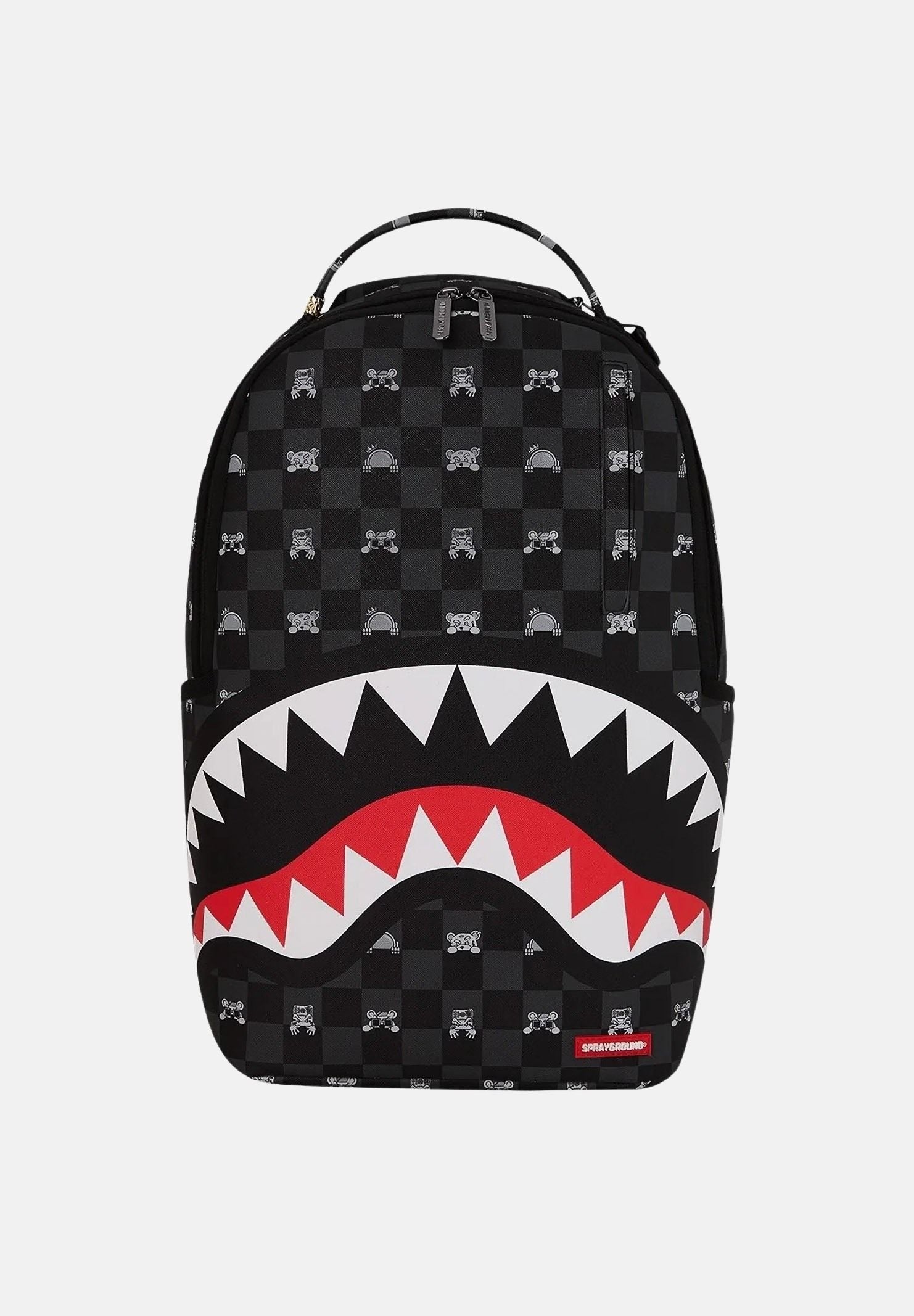 zaino-sprayground-uomo-584zsy-1.jpg SPRAYGROUND Zaino GRAY PEEKING CHARACTER CHECK DLXSV nero per uomo e donna UNI - immagine 1