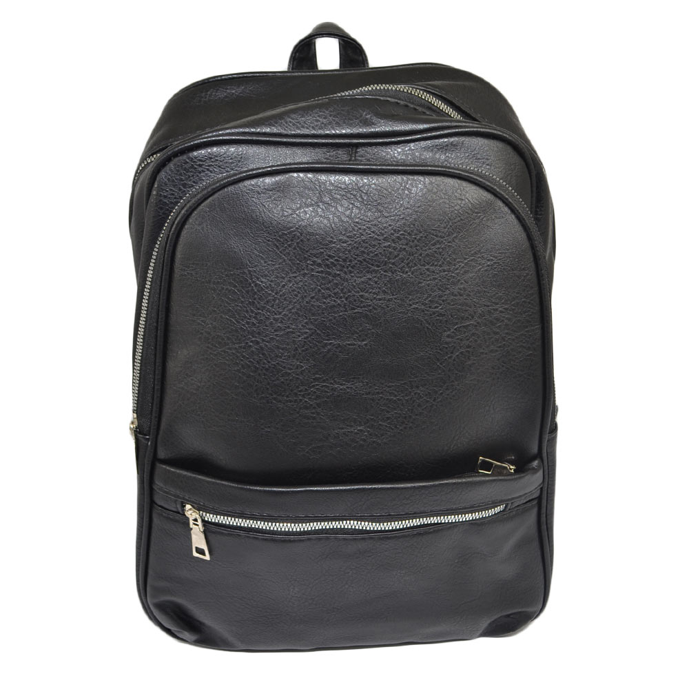 zaino-uomo-008tco-1.jpg Zaino nero uomo borsa medio rettangolare 13 pollici laptop portatile pu pelle con zip backpack casual elegante uomo zaini Malu Shoes | MaluShoes - immagine 1