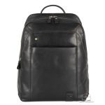 Zaino pc in pelle Manchester 15" Nero | Acciaio Design