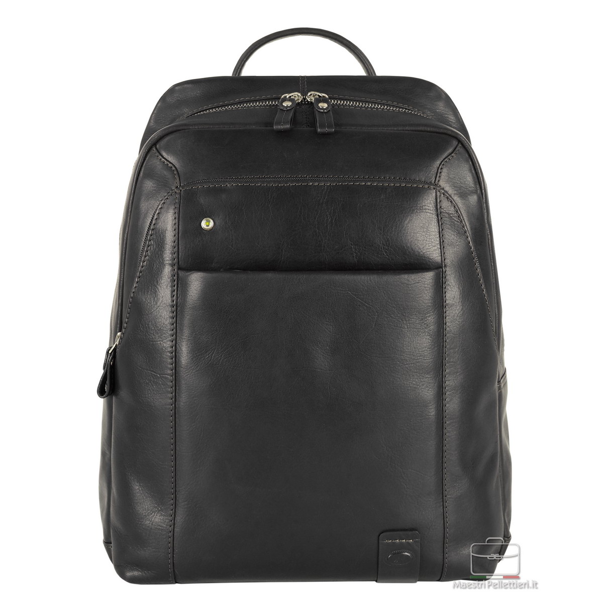 zaino-uomo-pelle-295ncc-1.jpg Zaino pc in pelle Manchester 15" Nero | Acciaio Design - immagine 1
