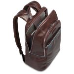PIQUADRO Zaino Porta Pc 14" Linea Blue Square in Pelle Nera CA3214B2