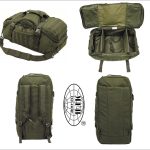 Borsa da Viaggio VERDE OD 3 in 1 Valigia Zaino Sacca Trasporto Sistema MOLLE Militare Civile Sicurezza 118 Protezione Civile Art.30655B 3 maniglie di trasporto di cui 2 con 2 D anelli ciascuno